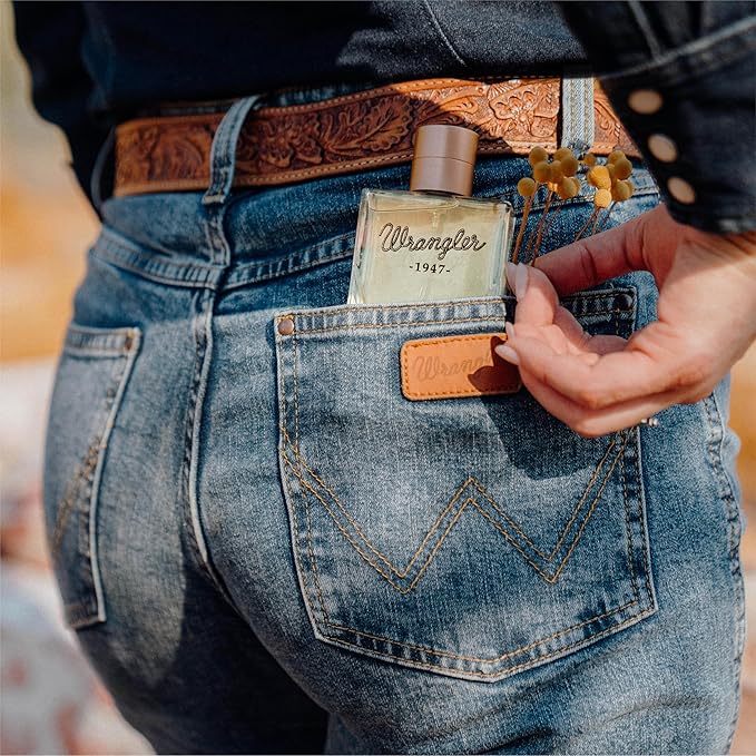 Wrangler 1947 Perfume by Tru Western, 2.5 fl oz, Jasmine, Denim, White Leather, and Amber Drops Scented Eau de Parfum
