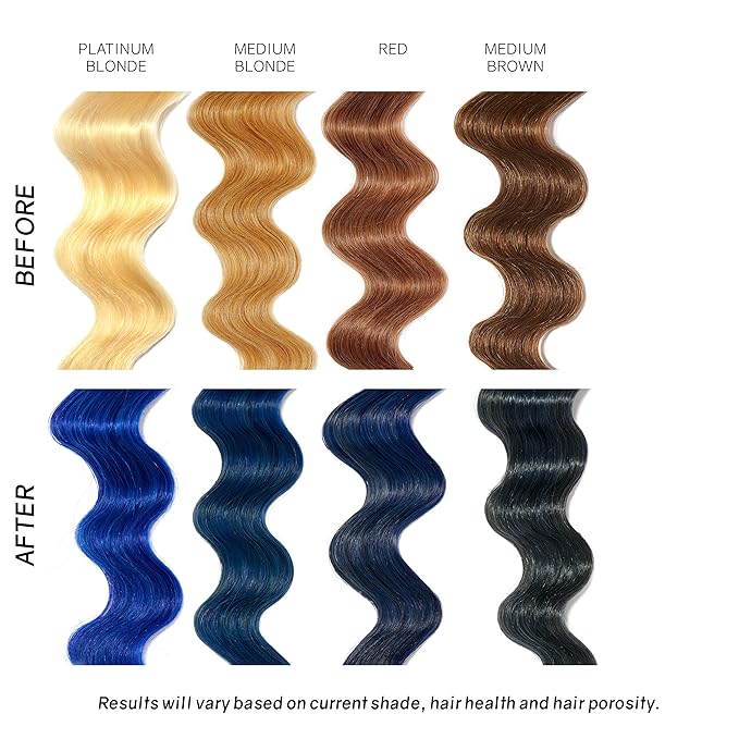 Overtone Daily Color Depositing Conditioner, Vibrant Blue, 8oz, Hydrating, Damage-Free Temporary Hair Color for All Hair Types with Shea Butter & Coconut Oil, Vegan & Cruelty-Free