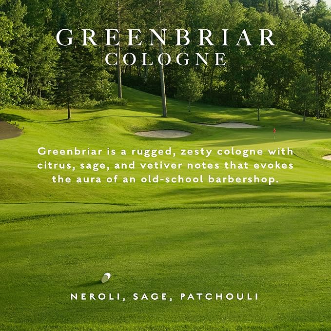 Caswell-Massey Greenbriar Cologne, Men’s Cologne with Classic and Zesty Scent with Citrus, Sage & Rugged Velvety Notes, 3 Fl Oz