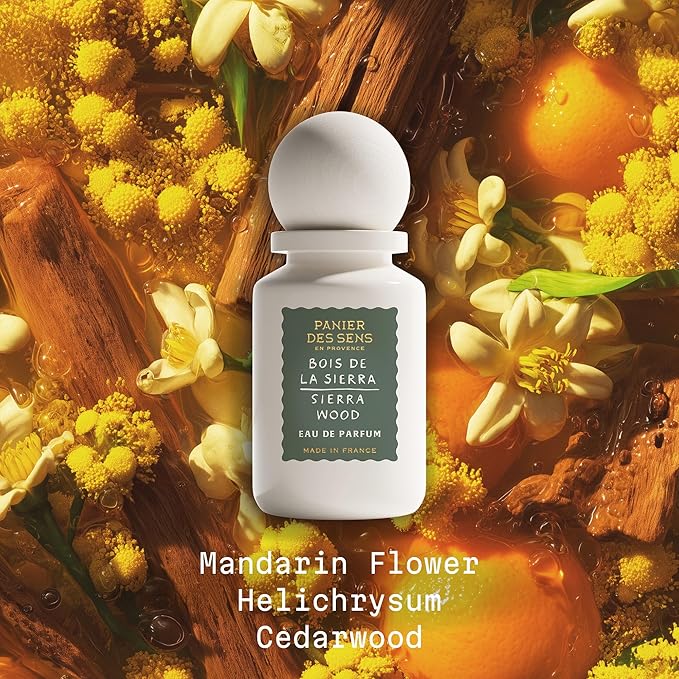 Panier des Sens - Sierra Wood Women Perfume 1.7 Floz – Sandalwood Perfume - Daily Luxury Women's Fragrances - Eau de Parfum Crafted in Grasse, France - Gifts for Her - Elegant Packaging