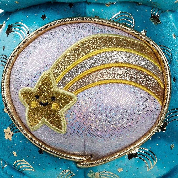 Basic Fun Care Bears 35 cm Luminous Belly Plush - Wish Bear - Soft Environmentally Friendly Toy with Illuminated Belly Badge - Comfortable Collectable Item for Children and Fans