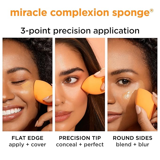 Real Techniques Miracle Complexion Beauty Sponge Makeup Blender, Set of 4