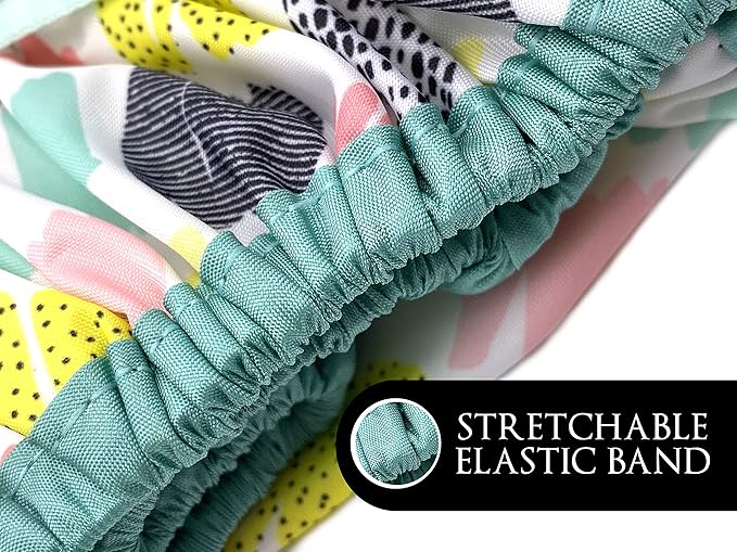 Reusable Shower & Bath Cap & Lined, Oversized Waterproof Shower Caps Large Designed for all Hair Lengths with PEVA Lining & Elastic Band Stretch Hem Hair Hat - Fashionista Living Color