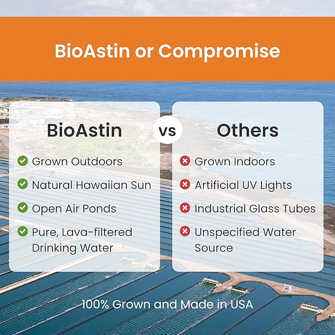 Nutrex Hawaii BioAstin Hawaiian Astaxanthin - 4mg, 60 Softgels - Farm-Direct Premium Antioxidant Supplement to Support Eye, Skin, Joint & Immune System Health - Non-GMO & Gluten-Free