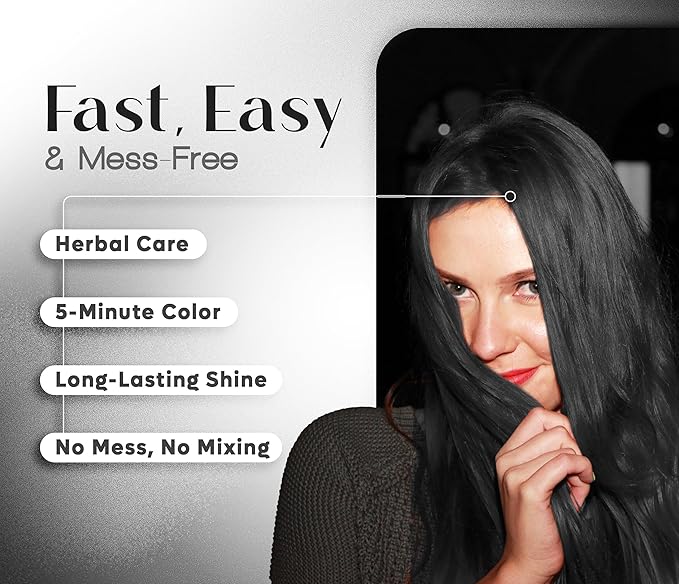 Hair Dye Shampoo Black – 2-in-1 Shampoo Color Hair Dye for Quick Gray Coverage – Semi Permanent Hair Color for Men and Women – 500ml