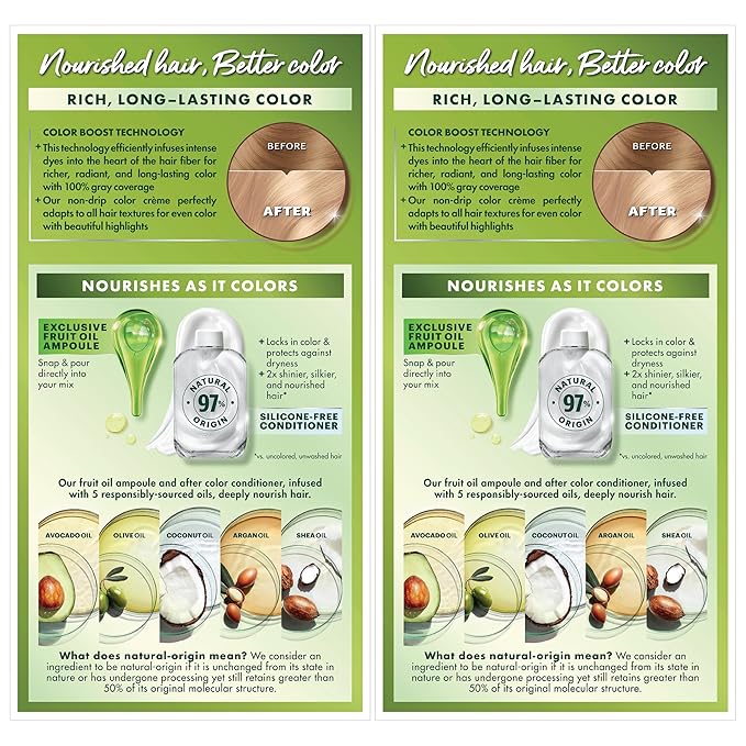 Garnier Hair Color Nutrisse Nourishing Creme, 100 Extra-Light Natural Blonde (Chamomile) Permanent Hair Dye, 2 Count (Packaging May Vary)