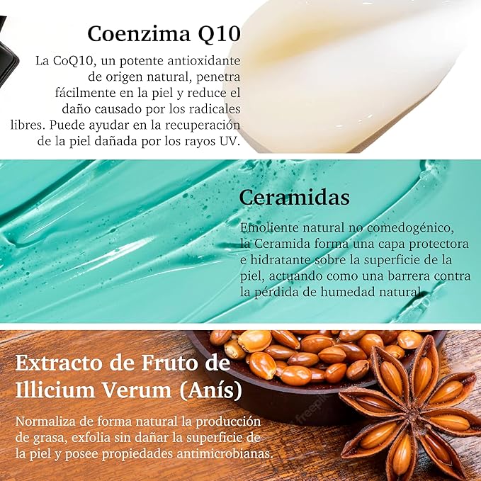 Purifect Smoothing Coenzyme Q10 Facial Serum for Anti Aging, Wrinkles, and Hydration with Vitamin E – Made in USA | Ceramide NP for Moisture Barrier + (Anise) Extract to Clarify Skin