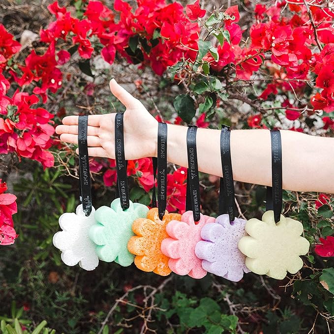 Spongelle French Lavender Wild Flower Buffer Body Scrubber | Bath & Shower Loofah for Women | Exfoliator with Body Wash Infused Sponge | 14+ uses (Pack of 2)