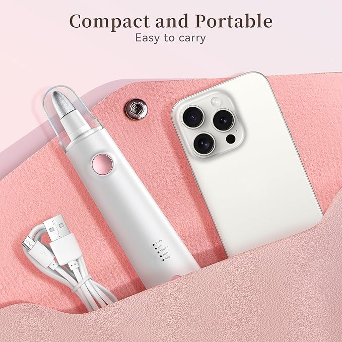 Electric Nail Drill, 8-in-1 Cordless Electric Nail File with LED Light, 5 Speeds Rechargeable Manicure and Pedicure Kit Hand Foot Care Tool for Nail Grinder Trim Polish for Women Baby