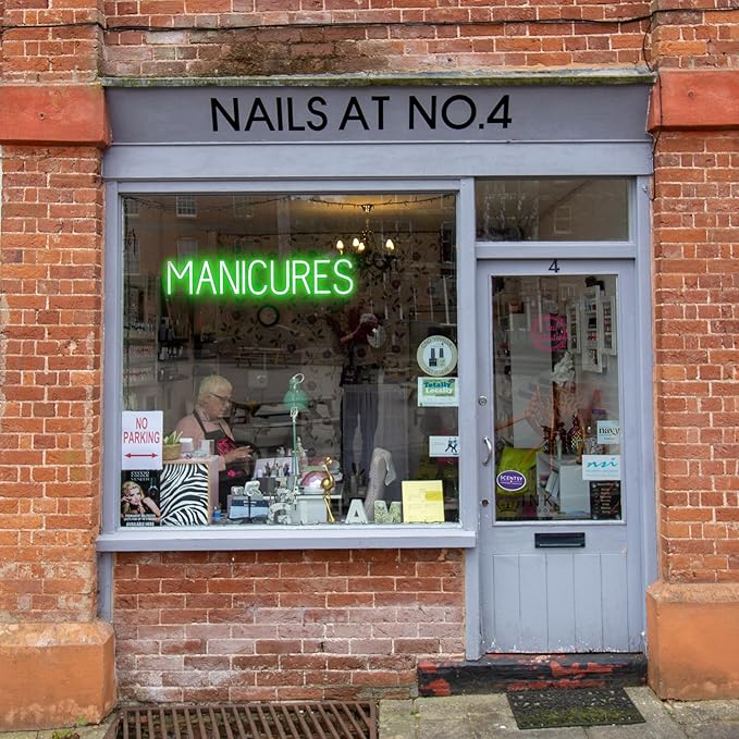 SpellBrite PEDICURES Sign | Nail Salon-Related Sign with Neon Look, Green LED Light Source | 31.7" x 6.3"