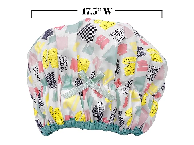 Reusable Shower & Bath Cap & Lined, Oversized Waterproof Shower Caps Large Designed for all Hair Lengths with PEVA Lining & Elastic Band Stretch Hem Hair Hat - Fashionista Living Color