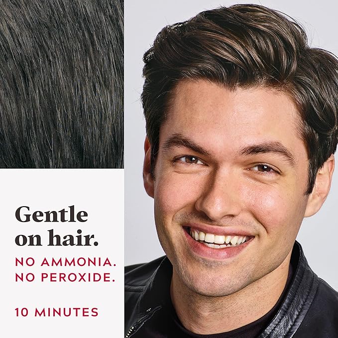 Just For Men Easy Comb-In Color Mens Hair Dye, Easy No Mix Application with Comb Applicator - Dark Brown, A-45, Pack of 3