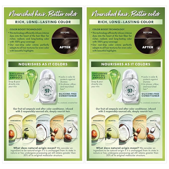 Garnier Hair Color Nutrisse Nourishing Creme, 30 Darkest Brown (Sweet Cola) Permanent Hair Dye, 2 Count (Packaging May Vary)