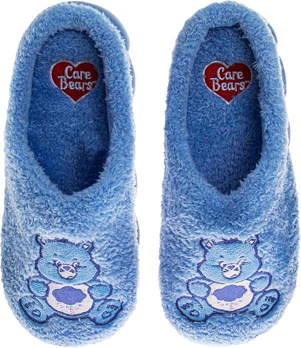 Josmo Care Bear Slippers for Girls Womens Cozy Plush Indoor Shoes Fun Fuzzy Bear House Slippers for Little Kids/Big Kids/Adults