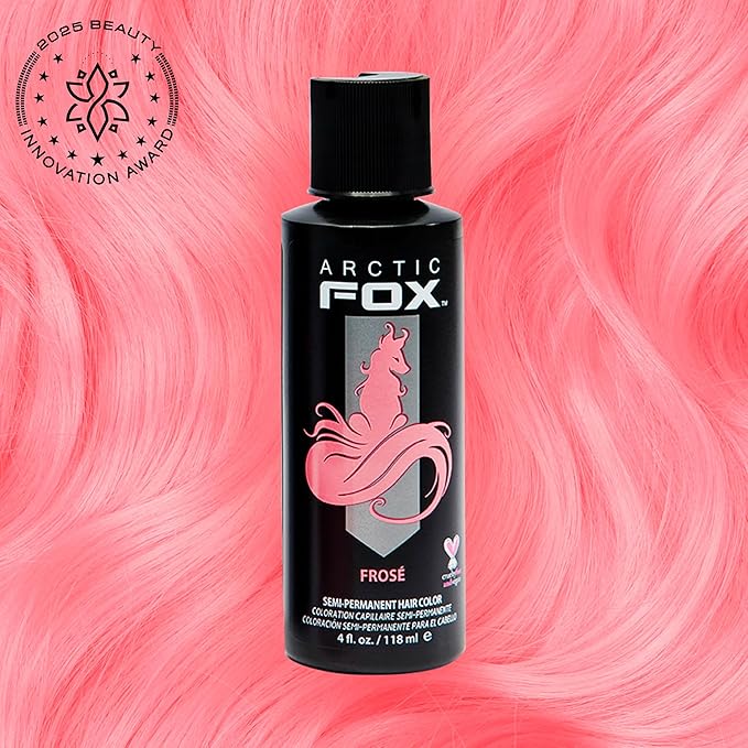 Arctic Fox Semi-Permanent Hair Dye, Vegan & Cruelty-Free, Pastel Pink Frosé, Ammonia-Free, Conditioning Color for All Hair Types, Long Lasting, 4 Fl Oz (Pack of 2)