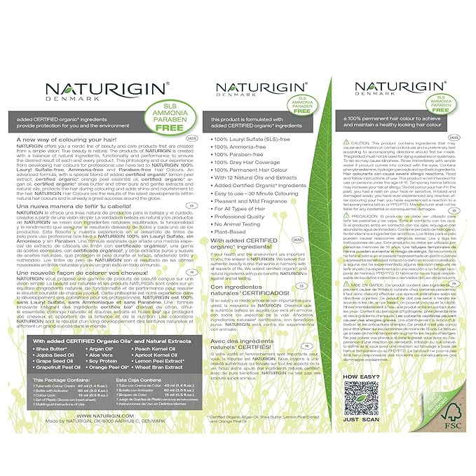 Naturigin Permanent Hair Color, 6.0 Dark Golden Copper Blonde, Ammonia Free, 100% Gray Coverage, Nourishing Natural Formula, For All Hair Types, Long-Lasting, Vegan & Cruelty-Free, 1 Pack