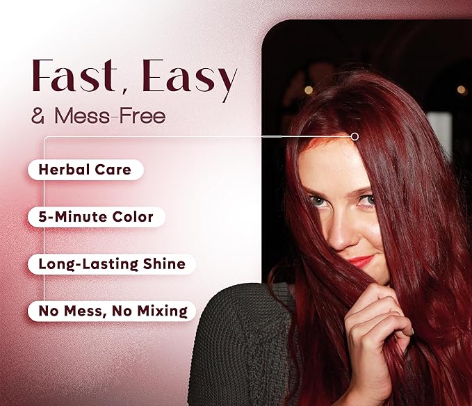 Hair Dye 2-in-1 Shampoo Color for Quick Gray Coverage – Semi Permanent Hair Color for Men and Women – 500ml (Dark Red)