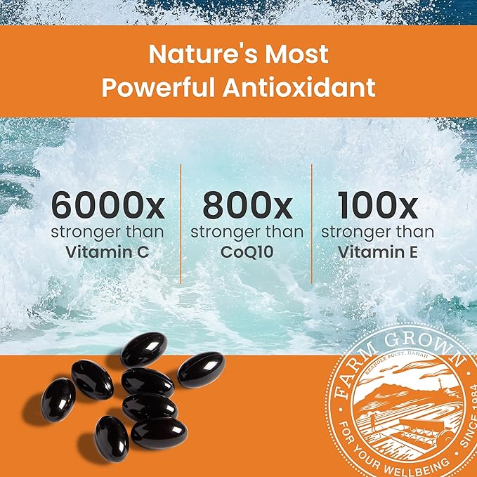 Nutrex Hawaii BioAstin Hawaiian Astaxanthin - 4mg, 120 Softgels - Farm-Direct Premium Antioxidant Supplement to Support Eye, Skin, Joint & Immune System Health - Non-GMO & Gluten-Free