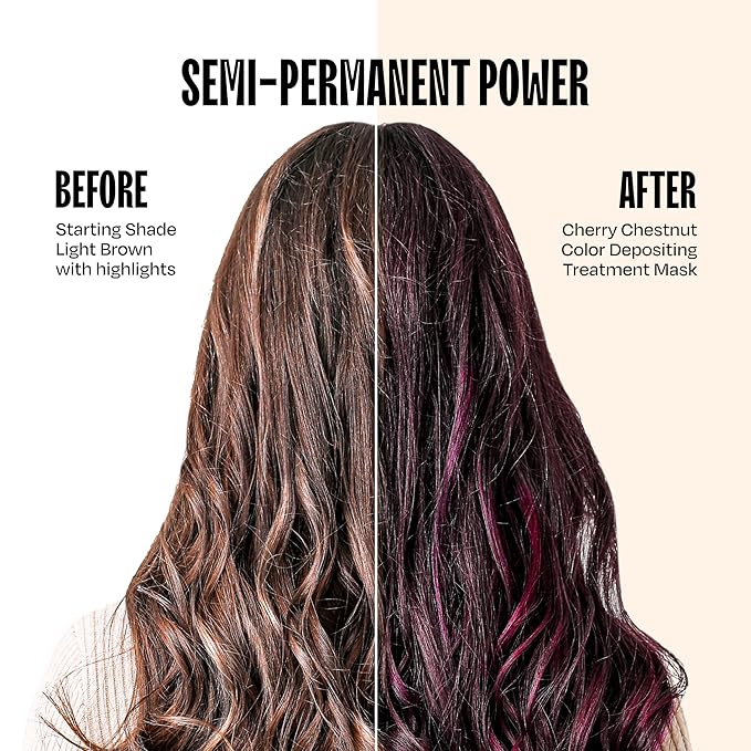 Overtone Semi Permanent Hair Color Conditioner, Cherry Chestnut, 8 oz, Nourishing, Damage-Free, Color Depositing Mask for All Hair Types with Shea Butter & Coconut Oil, Vegan & Cruelty-Free