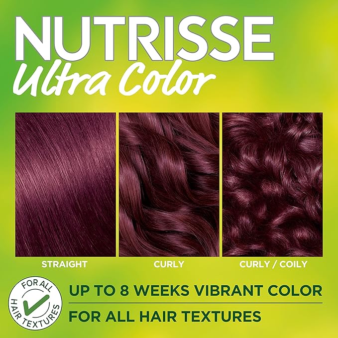 Garnier Hair Color Nutrisse Ultra Color Nourishing Creme, M2 Medium Intense Magenta (Sweet Grenadine) Permanent Hair Dye, 2 Count (Packaging May Vary)