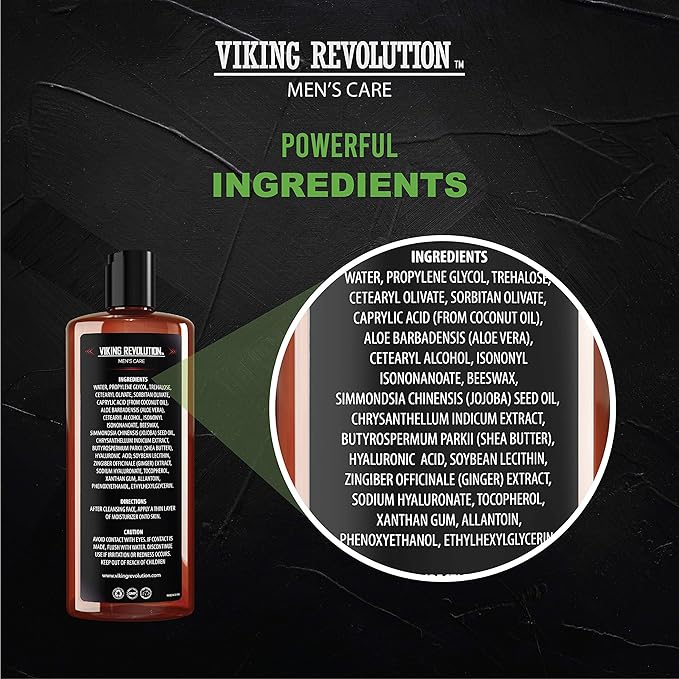 Viking Revolution - Natural Moisturizer Cream for Skincare, Anti Wrinkle & Anti Aging Facial Cream/Lotion, Mens Face Care