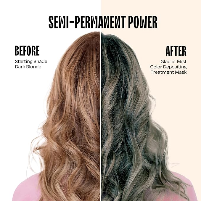 Overtone Semi Permanent Hair Color Conditioner, Glacier Mist, 8 oz, Nourishing, Damage-Free, Color Depositing Mask for All Hair Types with Shea Butter & Coconut Oil, Vegan & Cruelty-Free
