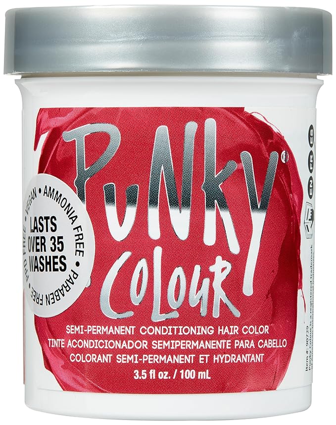 Punky Cherry on Top Semi Permanent Hair Color - Vegan, & Cruelty-Free Conditioning Hair Dye, Lasts Up to 35 Washes, 3.5 fl oz