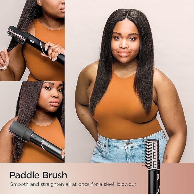 Shark Hair Dryer | FlexStyle Hair Styling System | Portable & Powerful Blow Dryer Brush | Hair Curler & Volumizer | 6 Styling Tools Included | Best for All Hair Types | Black | HD440BK