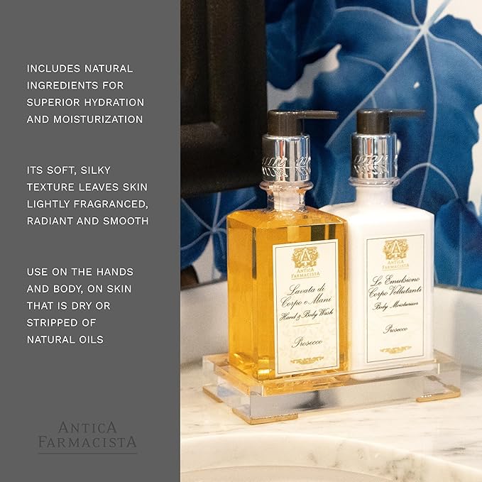 Antica Farmacista Body Moisturizer - Scented Moisturizing Lotion with Aloe Vera, Green Tea & Sweet Almond Oil - Luxury Gift for Any Occasion - Prosecco, 10 fl oz