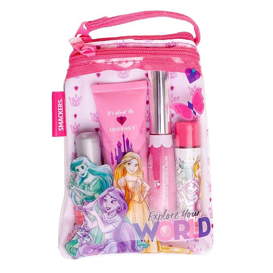 Lip Smacker Princess Glam Bag Makeup Set, Lip Balm, Lip Gloss, Nail Polish, Lotion
