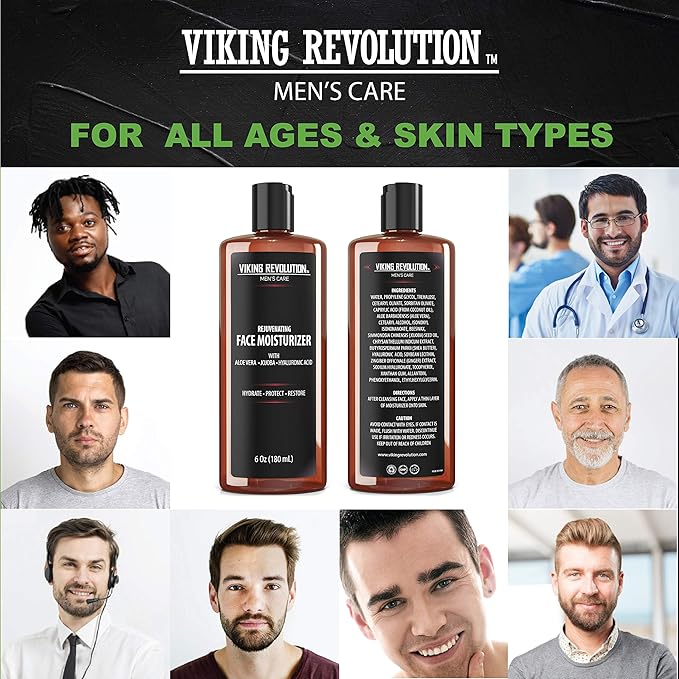 Viking Revolution - Natural Moisturizer Cream for Skincare, Anti Wrinkle & Anti Aging Facial Cream/Lotion, Mens Face Care