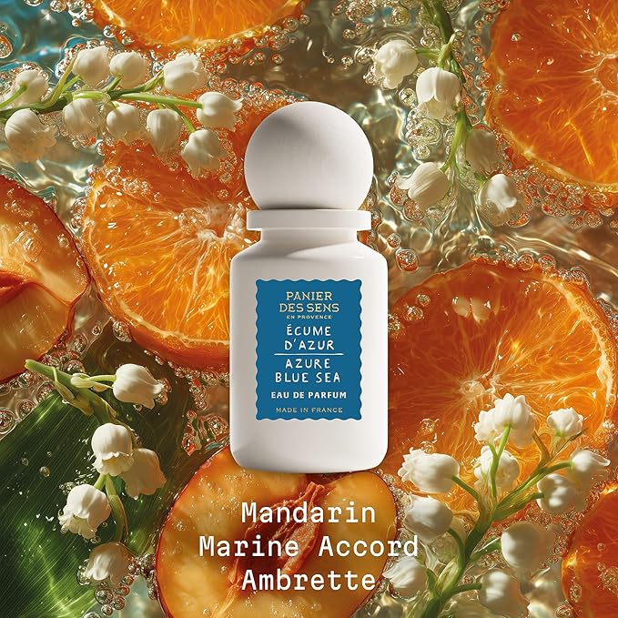 Panier des Sens - Azure Blue Sea Women Perfume 1.7 Floz – Fresh Perfume - Daily Luxury Women's Fragrances - Eau de Parfum Crafted in Grasse, France - Gifts for Her - Elegant Packaging