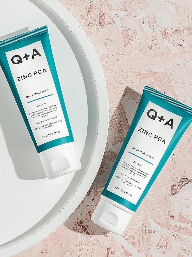 Q+A Zinc PCA Daily Moisturizer (75ml), Hydrating Moisturizer Face Cream for Oily and Blemish-Prone Skin, with Niacinamide and Ginseng, Oil Control and Pore Minimising, Fragrance Free Skincare