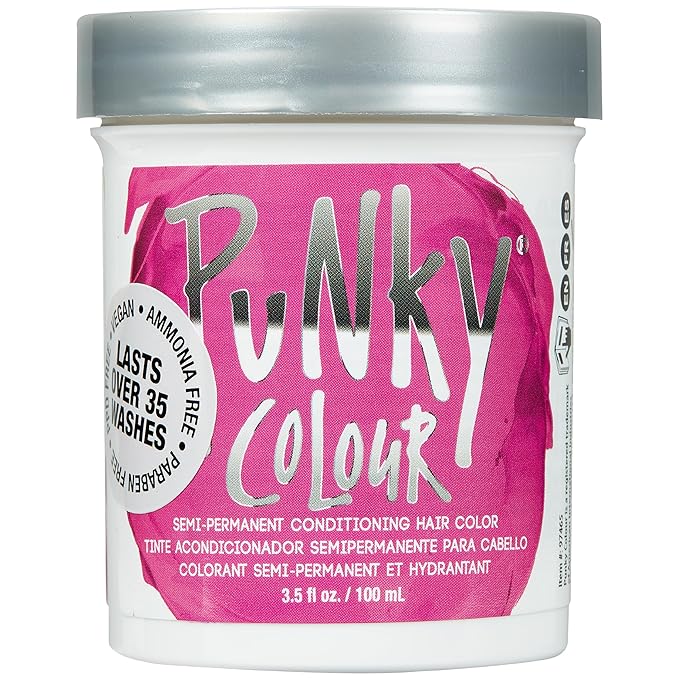 Punky Flamingo Pink Semi Permanent Hair Color - Vegan & Cruelty-Free Conditioning Hair Dye, Lasts Up to 35 Washes, 3.5 fl oz