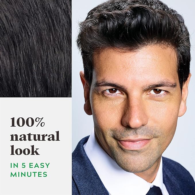 Just For Men Shampoo In Color, Hair Color for Men with Keratin and Vitamin E for Stronger Hair, Restores Natural Hair Color, Real Black, H-55, Pack of 3