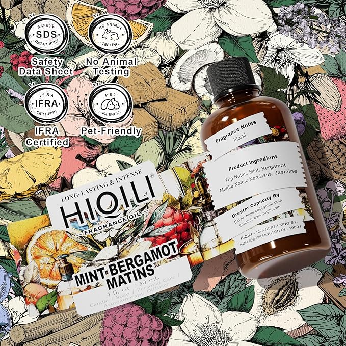 HIQILI Mint Bergamot Matins Fragrance Oil - 1 Fl Oz