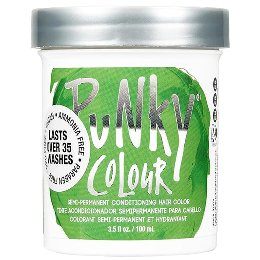 Punky Spring Green Semi Permanent Hair Color – Vegan & Cruelty-Free Conditioning Hair Dye, Lasts Up to 35 Washes, 3.5 fl oz