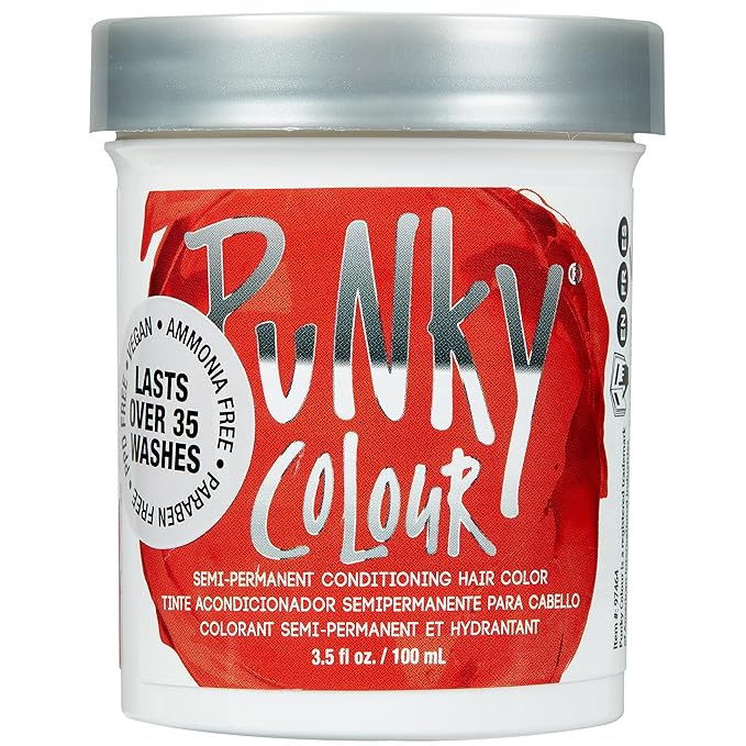 Punky Fire Semi Permanent Hair Color - Vegan & Cruelty-Free Conditioning Hair Dye, Lasts Up to 25 Washes, 3.5 fl oz