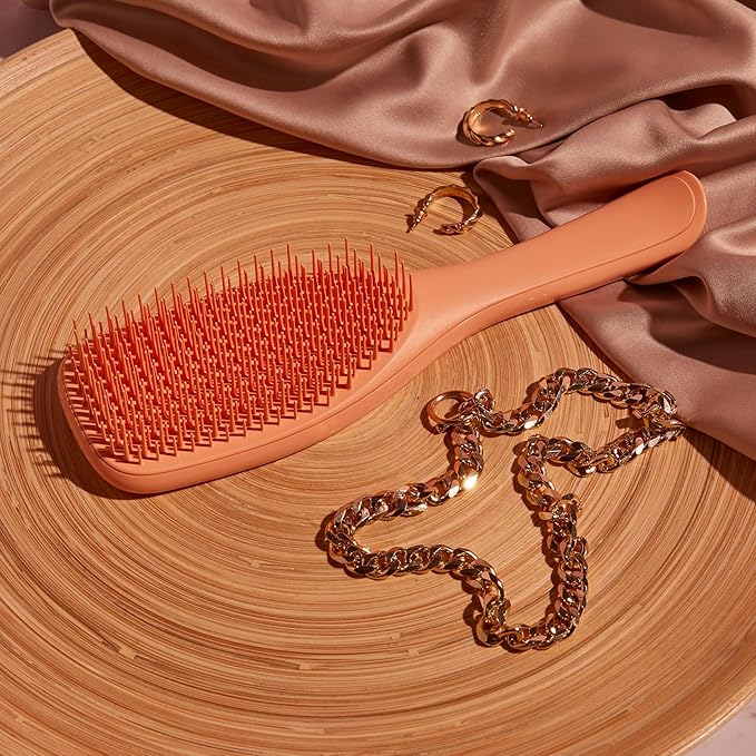 Tangle Teezer Ultimate Detangler Brush for Wet & Dry Hair, Eliminates Knots & Reduces Breakage for All Hair Types, Amazon Exclusive Apricot