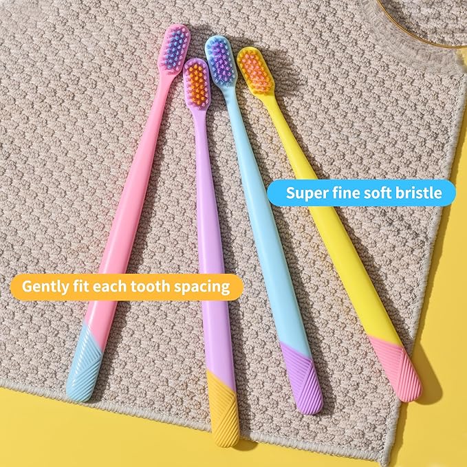 VIWIK 10 Pack Ultra-Soft Bristle Toothbrush - BPA-Free Gentle on Gums, Perfect for Adults and Kids