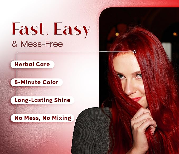 Hair Dye 2-in-1 Shampoo Color for Quick Gray Coverage – Semi Permanent Hair Color for Men and Women – 500ml (Red)