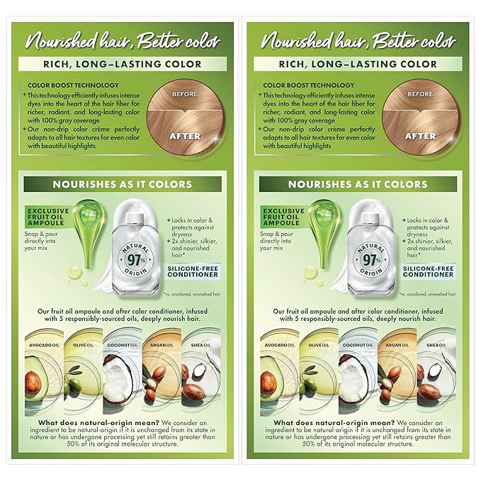 Garnier Hair Color Nutrisse Nourishing Creme, 90 Light Natural Blonde (Macadamia) Permanent Hair Dye, 2 Count (Packaging May Vary)