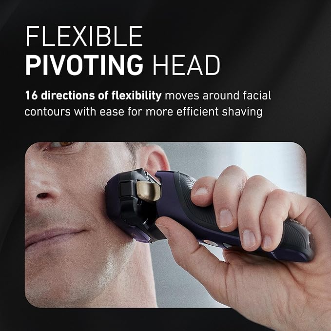 Panasonic ARC5 Electric Razor for Men with Pop-up Trimmer, Wet Dry 5-Blade Electric Shaver with Intelligent Shave Sensor and 16D Flexible Pivoting Head - ES-ALV6HA (Navy)