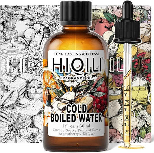 HIQILI Cold Boiled Water Fragrance Oil for Home Diffuser, Great for Making Candle, Soap, Body Wash, DIY Multipurpose Room Spray- 1 Fl Oz