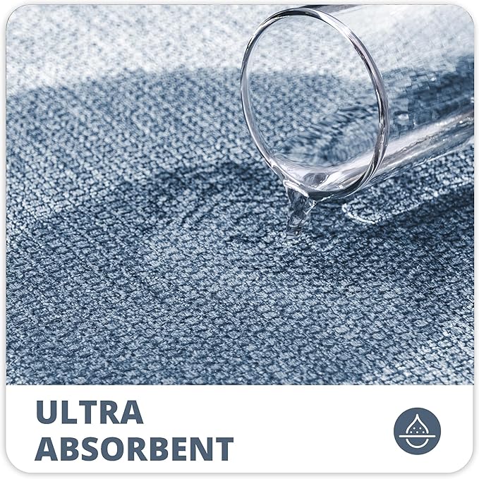 Toilet Rugs U Shaped Bathroom Rug,Machine Washable Non Slip Quick Dry Super Absorbent Ultra Thin Toilet Mats for Bathroom Toilet.Blue,1'8"x2'(20x24inch)