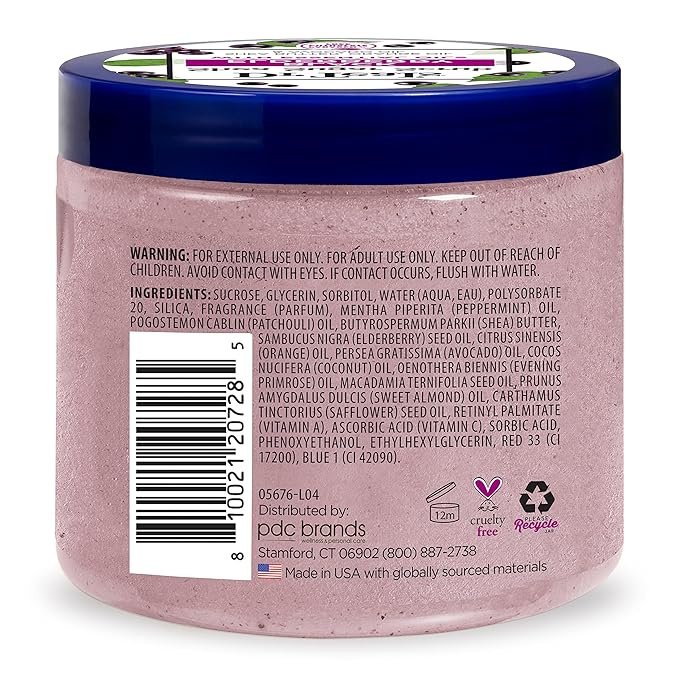 Dr Teal's Shea Sugar Body Scrub, Black Elderberry with Essential Oils, 19 oz (Pack of 3)