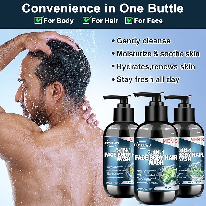 Gifts for Men, Boyfriend, Husband, Dad,Mens Body Wash Bath Gift Set, Cleanses,Hydrates,Nourishes & Soothes Skin,Christmas Gift Stocking Stuffers Secret Santa Birthday Valentines Sweetest Gifts for Him