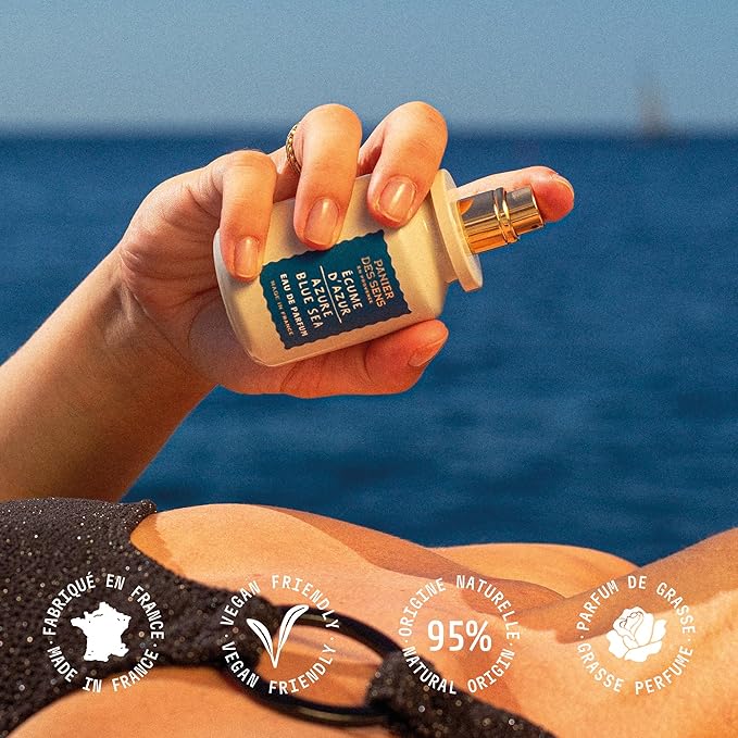 Panier des Sens - Azure Blue Sea Women Perfume 1.7 Floz – Fresh Perfume - Daily Luxury Women's Fragrances - Eau de Parfum Crafted in Grasse, France - Gifts for Her - Elegant Packaging