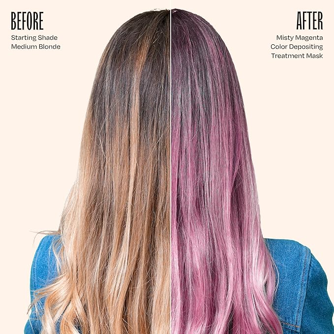 oVertone Haircare Color Depositing Conditioner - 8 oz Semi-Permanent Tint with Shea Butter & Coconut Oil - Temporary Vegan, Cruelty-Free Hair Tint/Dye - Smoky Magenta