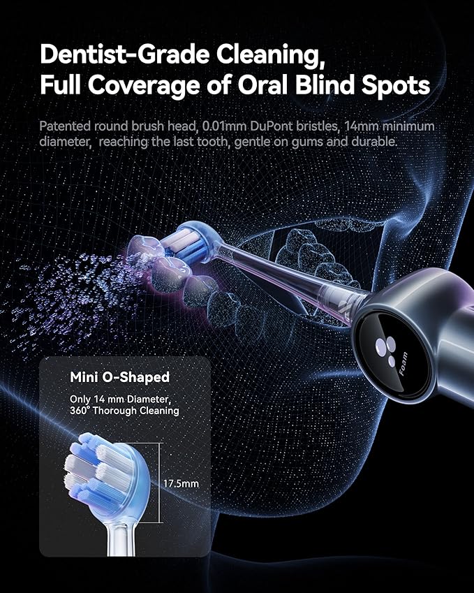 RANVOO AirJet II [Upgraded Jet Clean] Sonic Electric Toothbrush, 100% Plaque Removal, White for Adult Protect Gum Orthodontic Teeth Clean Rechargeable Gift with 3 Pro Brush Heads, Pale Violet